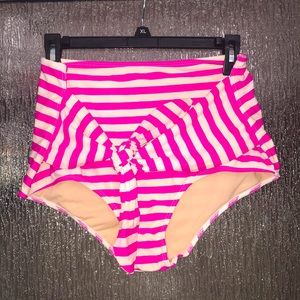 Kortni Jeane striped tie up front swim bottoms